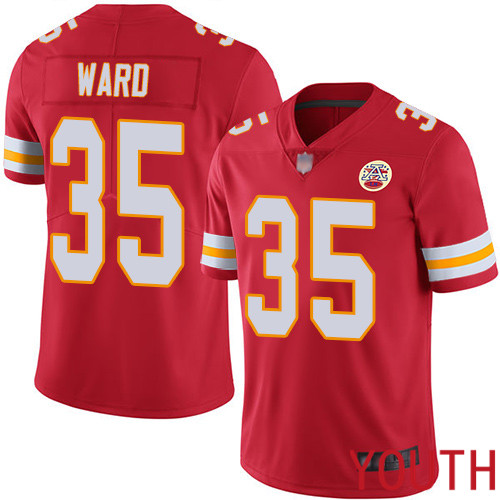 Youth Kansas City Chiefs 35 Ward Charvarius Red Team Color Vapor Untouchable Limited Player Football Nike NFL Jersey